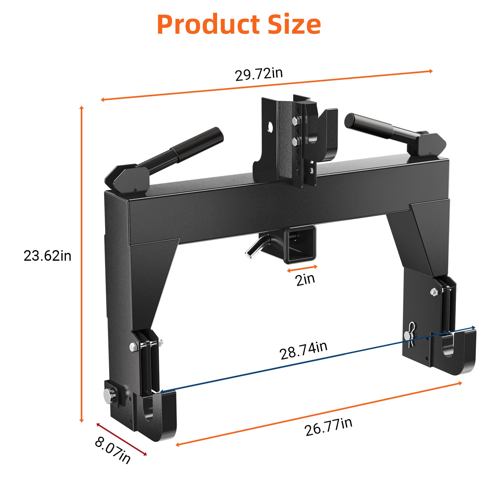 HD660S＋TRIPOWIN GranVia Garvee 3-Point Quick Hitch for Cat 0 & 1 Tractors, 3000 lbs Lift