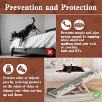 Garvee Wooden Adjustable Dog Ramp for Bed Couch Pet Ramp for Small or Large Dog with Non-Slip Surface Portable Dog Car Ramp for SUV Car. RVs & Truck. Up to 250 LBS