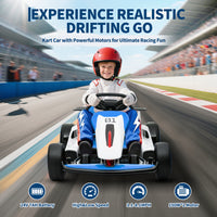 Garvee Ride - G Series: 6+,24V Drift Kart with 2X150W Strong Motor, 7AH Big Battery, Electric Pedals, Electric Go Kart Outdoor Race Toy - Blue
