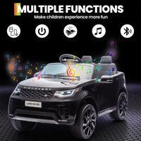 Garvee Ride P Series 12V Kids Ride On Car Land Rover Style Dual Motors 3 Speed Modes 4.5Ah Battery Safety Seatbelt Remote Control Black Outdoor Play - Black