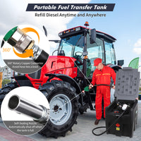 Garvee Portable Diesel Tank, 53 Gallon Fuel Tank with 12V Electric Fuel Transfer Pump, 10 GPM Diesel Transfer Tank with Auto Fueling Nozzle & 360° Swivel Connector with 13.1ft Hose (Black, 53 Gal)