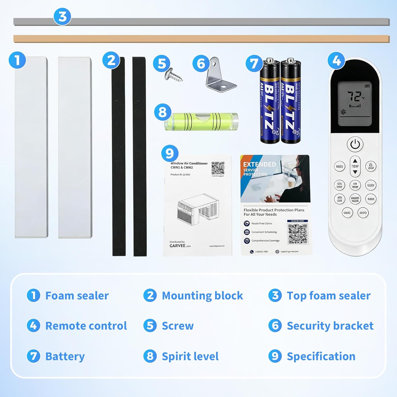 Garvee U-Shaped Window Air Conditioner 6000 BTU Ultra Quiet Energy Efficient Remote Control Dehumidifier Fan Easy Install Fits 24-48" Windows Bedroom Living Room