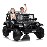 Garvee Ride - P Series: 2 Seater Ride On Car for Kids, 24V Electric Truck with Parent Remote Control, Spring Suspension, 2 Speeds, LED Headlight & Music Player, Kids Electric Vehicle for Aged 3-8 Years - Black