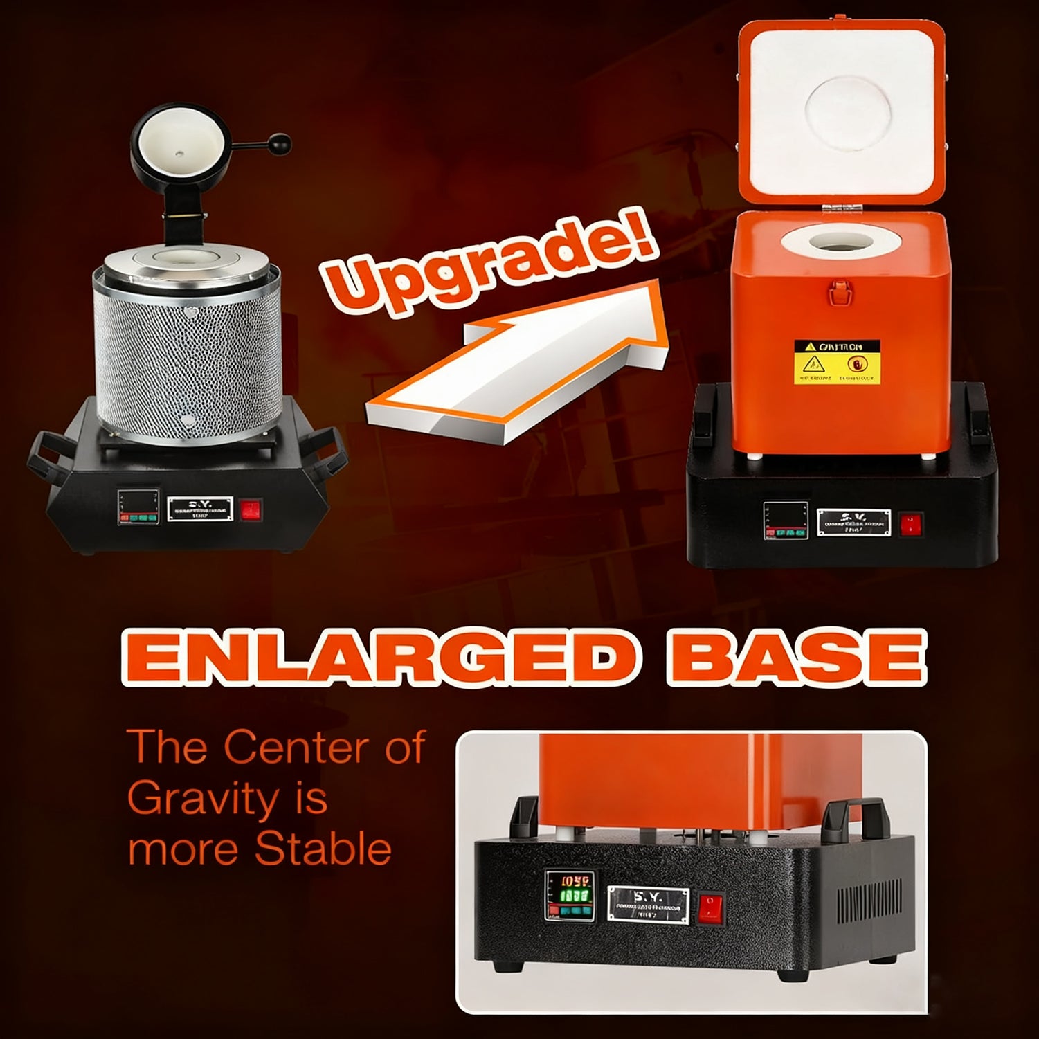 Garvee 1+3 KG Gold Melting Furnace Set,2100 °F Digital Electric Melting Furnace with 2 Crucibles,Temperature Control for Melt Scrap, Silver, Gold, Copper, Aluminum 110V