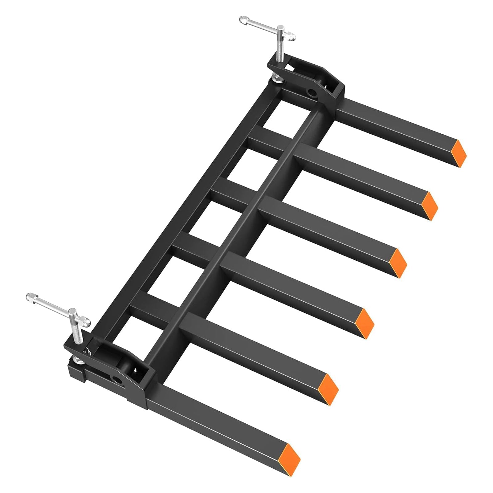 Garvee Heavy-Duty Clamp On Debris Forks for Tractor Bucket 58" 4000 Lbs Capacity Powder-Coated Alloy Steel Double Nut Construction Two Chain Holes for Farm, Warehouse, Construction