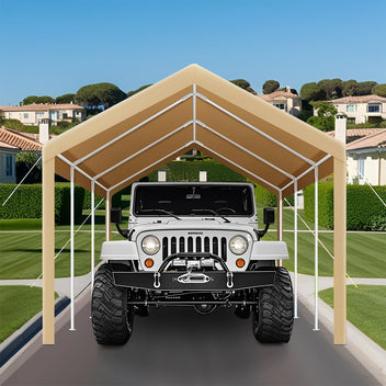 Garvee 13'x20' 160G Heavy-Duty Carport Replacement Cover Waterproof UV Protected for Garage Tent Shelter Outdoor Yellow (Frame Not Included)