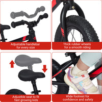 Garvee Balance Bike Lightweight Toddler Bike for 2-6 Year Old Boys and Girls - No Pedal, Adjustable Handlebar and Seat, Aluminium, EVA Tires - Black