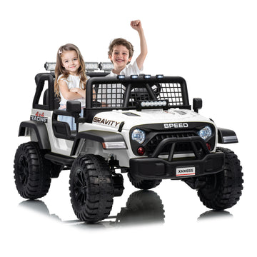 Garvee Ride - P Series: 2 Seater Ride On Car for Kids, 24V Electric Truck with Parent Remote Control, Spring Suspension, 2 Speeds, LED Headlight & Music Player, Kids Electric Vehicle for Aged 3-8 Years