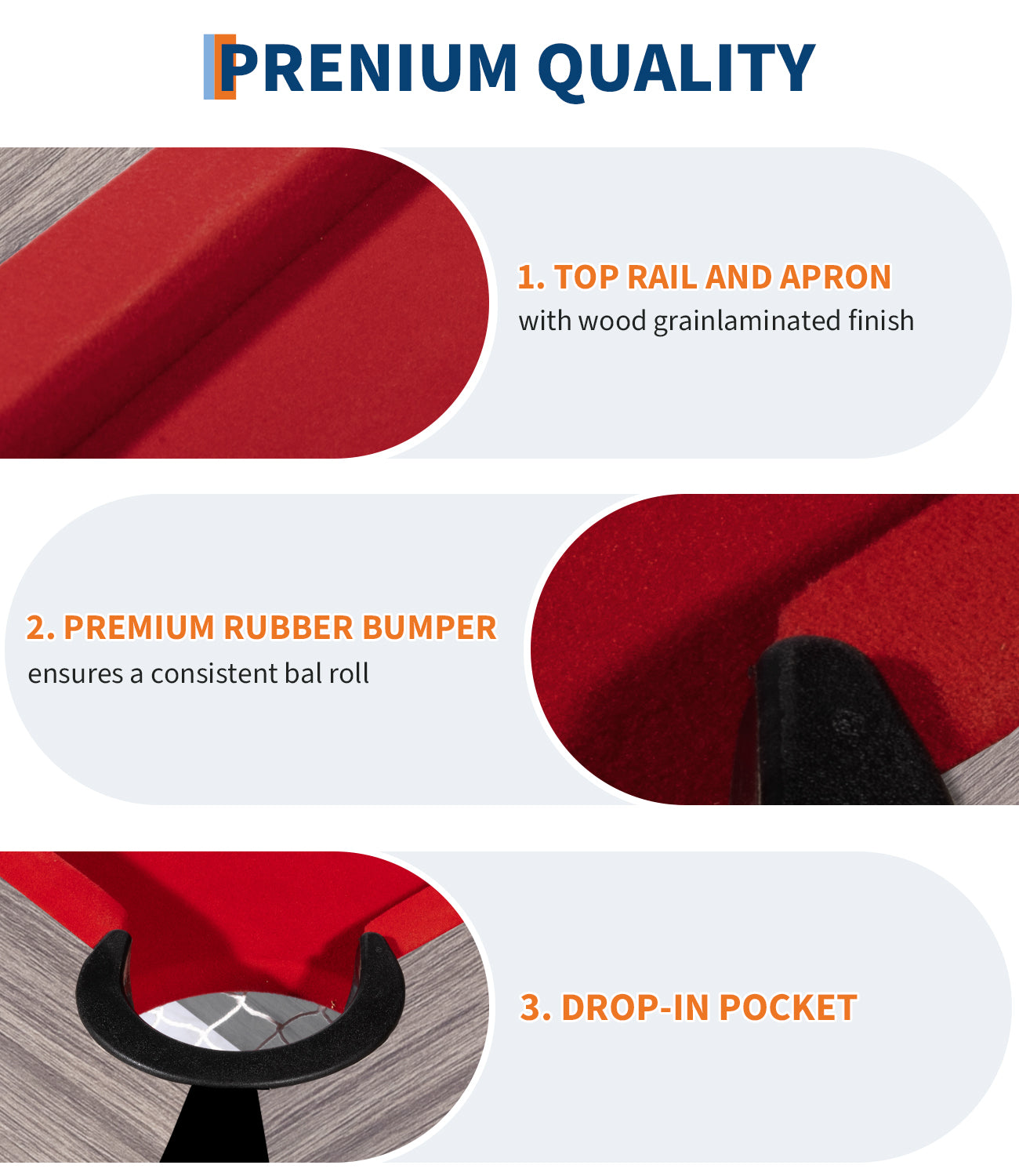 Garvee Classic 7 FT Sports Fan Pool Table – 84" Billiard Game Table with Rustic Grey Wood, Red Felt, For Home, Office, Game Room