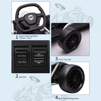 Garvee Ride G Series 24V Go Kart for Kids 8-12, 300W*2 Motors, 9Ah Battery, 8MPH Speed, Music, Horn, 175lbs Max Load - White