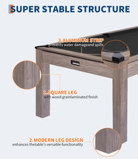 Garvee Versatile 3-in-1 Sports Fan Billiards Table – Multi-Function Game Table for Enthusiasts, Black Finish, Ideal for Game Rooms and Recreation