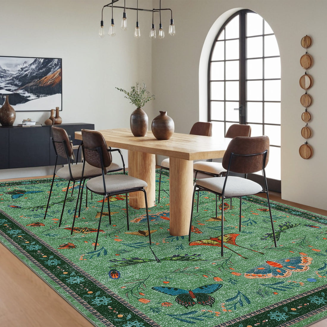 Garvee Insect Washable Soft Area Rugs for Living Room Bedroom Ultra-Thin Non Slip Dining Room Stain Resistant Rug Large Carpet for Office Nursery Bedroom