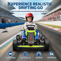 Garvee Ride - G Series: 6+,24V Drift Kart with 2X150W Strong Motor, 7AH Big Battery, Electric Pedals, Electric Go Kart Outdoor Race Toy - Green