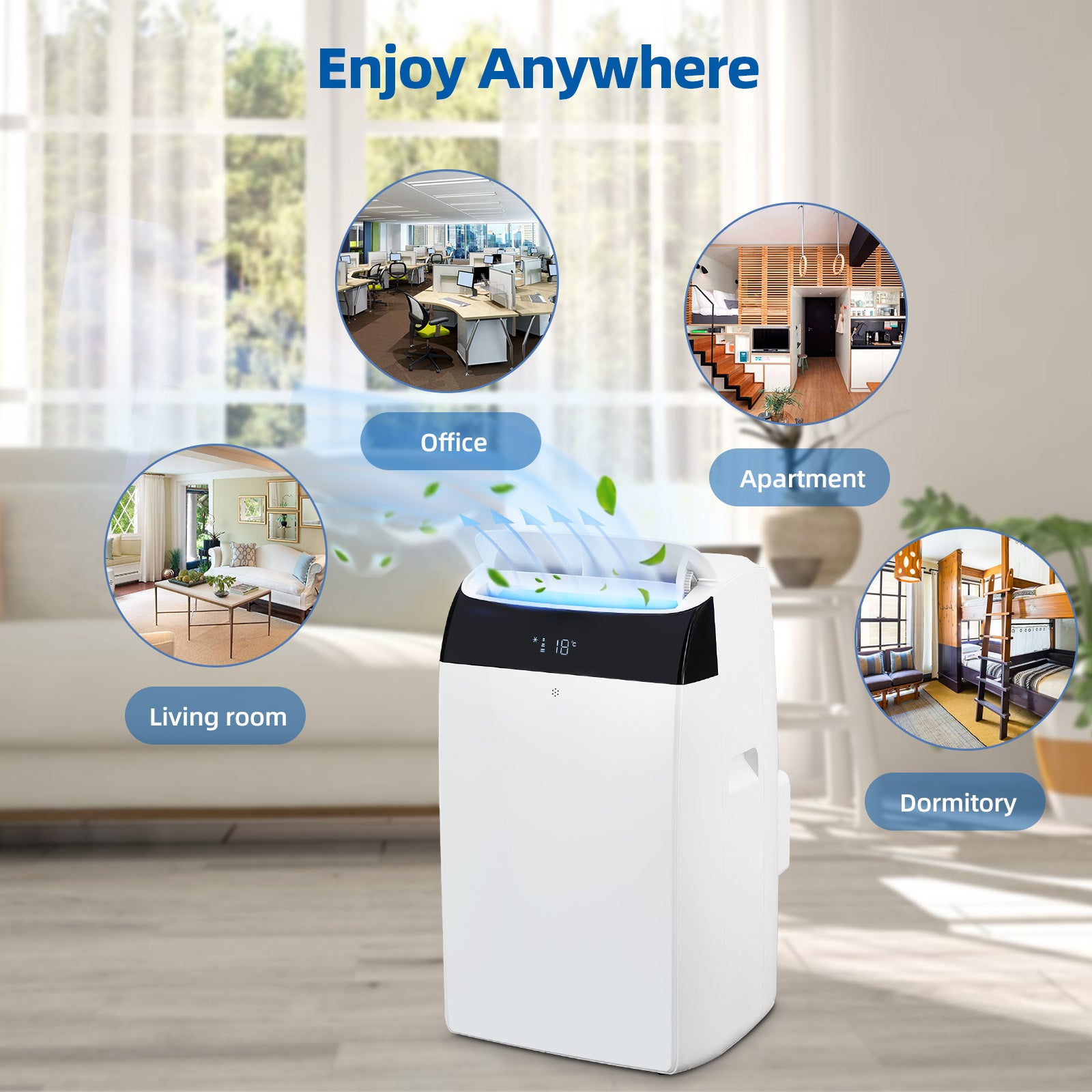 GARVEE Portable AC/Dehumidifier Fan 3-In-1, 14000 BTU