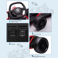Garvee Ride G Series 24V Go Kart for Kids 8-12, 300W*2 Motors, 9Ah Battery, 8MPH Speed, Music, Horn, 175lbs Max Load - Red