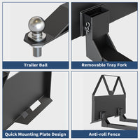 Garvee 2600 LBS Heavy Duty Pallet Forks Q235 Steel, Trailer Hitch Ball, Solid Welds, ATV & Tractor Compatible, Farm & Warehouse Use