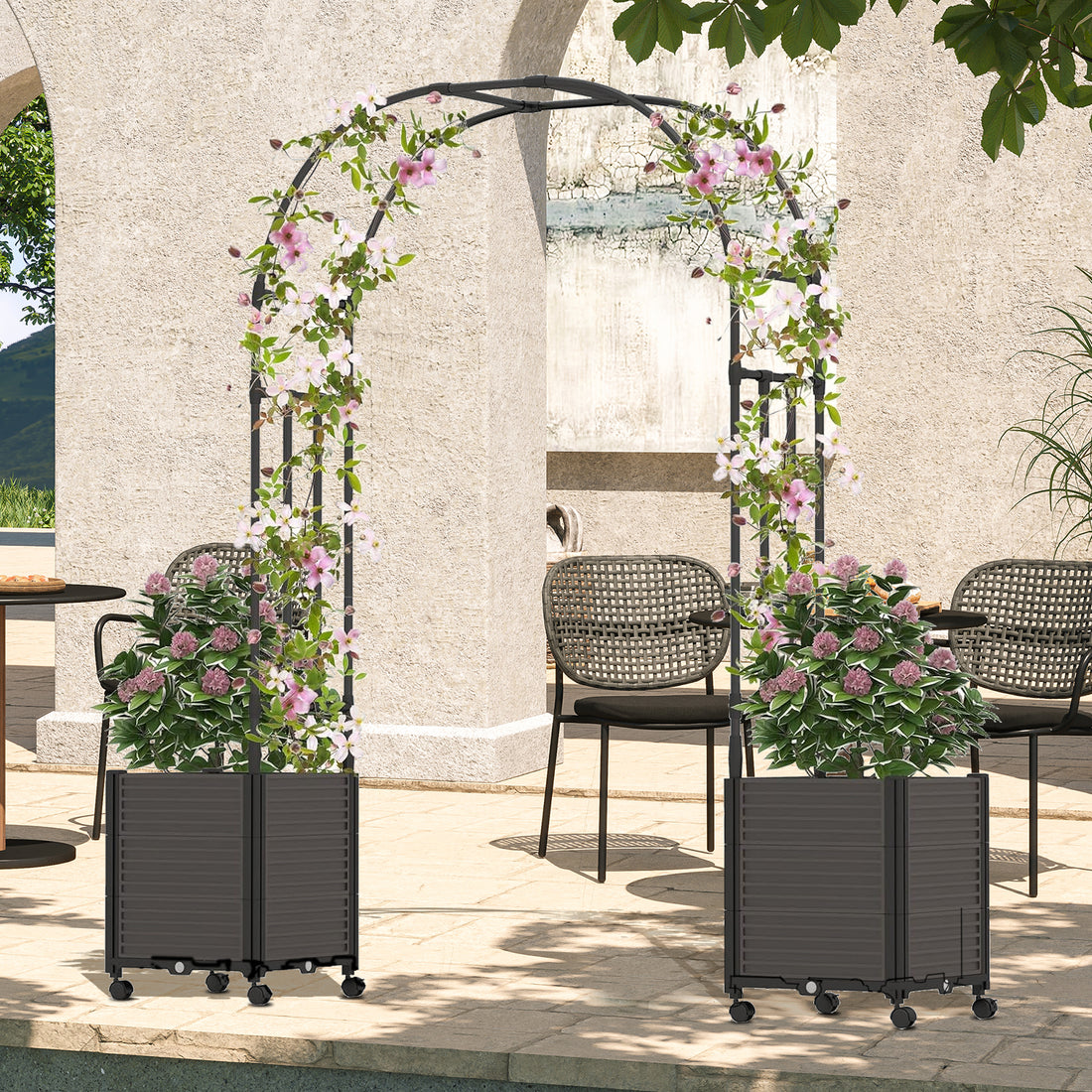 Garvee Adjustable Metal Garden Arch Trellis - Wedding Arch, Balloon Decor Stand, Climbing Plant Support, Easy Assembly for Parties & Garden