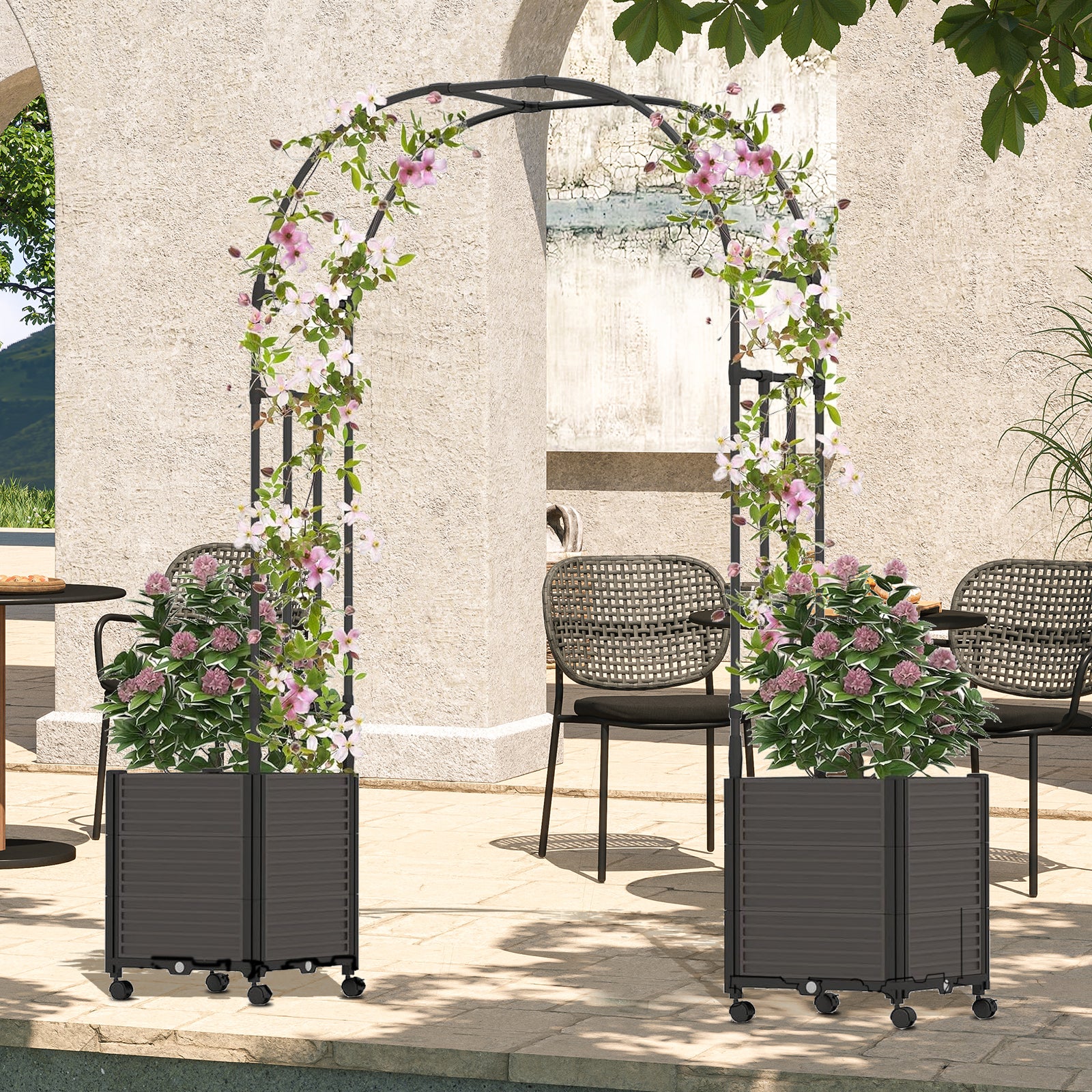 Garvee Adjustable Metal Garden Arch Trellis - Wedding Arch, Balloon Decor Stand, Climbing Plant Support, Easy Assembly for Parties & Garden