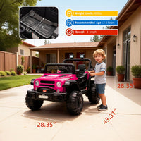 Garvee 12V Kids Electric Ride-On Truck – Dual 550W Motors, 3 Speeds, Remote Control, Spring Suspension, LED Lights, Music Player, Safety Belt – Battery Powered Car for Kids Ages 3-8, Rose