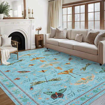 Garvee Insect Washable Soft Area Rugs for Living Room Bedroom Ultra-Thin Non Slip Dining Room Stain Resistant Rug Large Carpet for Office Nursery Bedroom