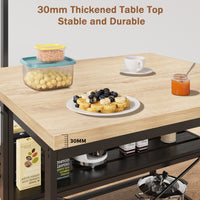 Garvee 42" Large Kitchen Island Bakers Rack Microwave Oven Stand Kitchen Shelf with 3 Tier Storage, Metal Coffee Bar Table,Kitchen Storage Shelf for Dining Living Room, 5 Hooks, 42"*28"*72"