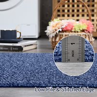 Garvee 9x12 Area Rug Modern Solid Textured Extra Large Area Rug Machine Washable Rug for Living Room, Non-Slip Stain Resistant Accent Rug Farmhouse Weaving Floor Cover Carpet for Bedroom, Navy