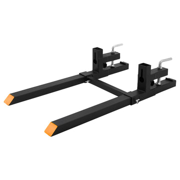 Garvee 60" Heavy Duty Pallet Forks 2000 lbs Capacity Adjustable Stabilizer Bar High-Strength Iron Tubes Universal Fit Loader Skid Steer Farm & Construction