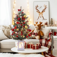 Garvee 3ft Prelit Artificial Christmas Tree with 78 Warm White LEDs, Premium Mini Snow Flocked Xmas Pine Tree for for Front Door, Porch, Entryway, Fireside Christmas Decoration, 2 PCS