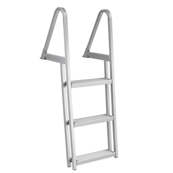 Garvee 3 Step Angled Removable Dock Ladder, Aluminum Pontoon Boat Ladder with Widened Non-Slip Steps, 350 lbs Capacity for Dock, Lake & Pool