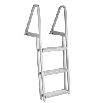 Garvee 3-Step Removable Dock Ladder, 350 lb Capacity Aluminum Alloy Boat Ladder with 4 in Non-Slip Steps & Dual Handrails for Docks, Pontoons, Pools