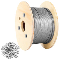 400FT 1/8" T316 Steel Cable Rope, 7x7 Core for Durability
