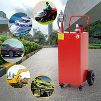 40 Gal Red Portable Gas Caddy with Pump for Fuel Storage