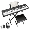 Garvee 61 Key Keyboard Piano + Electric Semi-Weighted Keys + Built-In Speakers + Power Supply + Pedal + Portable + Suitable for Beginners/Professionals + Perfect for Birthday or Christmas