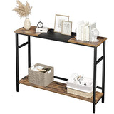 Garvee Console Table Color Block Design, Adjustable Shelf, MDF & Metal, 39.3” Narrow, Living Room, Bedroom, Hallway - Retro + Black