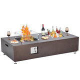 Garvee 56" 50000 BTU Propane Fire Pit Table with 13" Ice Bucket, Wind Guard, Fire Glass Beads & CSA Certified Outdoor Firepit - Bronze - Bronze
