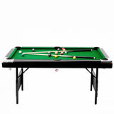 Garvee 7FT Foldable Billiards Table Set With Balls, Cues, Chalks, Brush For Family Game Room, Green Portable Pool Table - Green