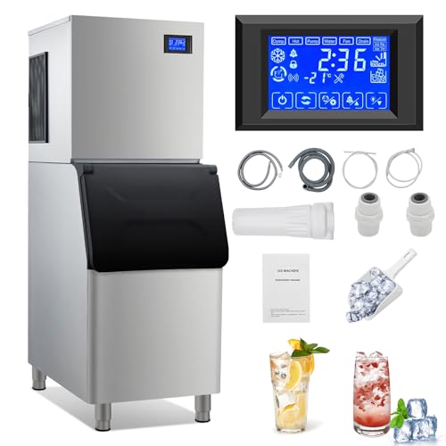 Garvee 350LBS/24H Commercial Ice Maker Stainless Steel Ice Machine 310