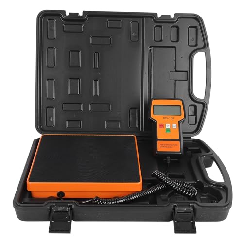 Electronic Digital Refrigerant Scale 220LB Capacity for HVAC - Compact & Portable, High-Visibility LCD, Auto-Shut Off
