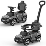 Garvee Ride - P Series: 4-in-1 Push Cars for Toddlers 1-3 with Led Lights, Music, Horn and Controllable Push Handle - Black - Black