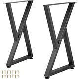 Garvee Square Tube Table Legs - 28 Inch Replacement Legs for Coffee Table, Sturdy and Durable, Perfect for Dining Tables, Set of 2 - X-Shaped Style 3 Large 28 Inch