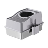 Garvee Stainless Steel Cat Litter Box with Hollow Lid and Heightened Lid Anti-Splashing, Top-Entry Deodorizing Large Cat Toilet, Grey, 60x40x39.5cm, Basin 20cm High - Gray