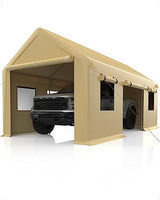 Garvee 13'x20' Heavy Duty Steel Carport with Height Adjustable Canopy, Yellow - Yellow