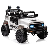 Garvee Ride - P Series: 12V Power Wheel Electric Car for Kids, Ride on Toys with Led Lights Bluetooth, 3 Speeds, Spring Suspension - White - White