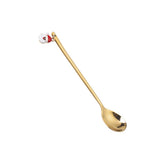 Garvee 6Pcs Christmas Spoons with Gift Packing Box Stainless Steel Christmas Spoon Dessert Spoon Coffee Mixing Spoon Santa Claus-Gold - Santa Claus-Gold