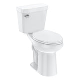 Garvee 21"Toilet, Elongated Toilets for Bathrooms, Two-Piece Toilet with Soft Close Seat, 1.28 Siphonic Flush Toilet with Universal Height ADA Cotton White - White