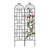 Garvee Garden Trellises for Climbing Plants, 2 Pack Metal Plant Trellises, 7.2Ft Iron Plants Support, 86.6" x 40", Black - Black