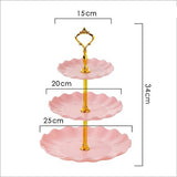 Garvee 3-tier Cupcake Stand Fruit Plate Holder Desserts Snack Candy Buffet Stand Tower For Christmas Wedding Party - pink