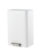 Garvee Space-Saving Bedroom Trash Can 4 Gallon White Stainless Steel with Soft-Close Lid & Foot Pedal for Home Office - White