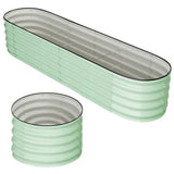 Garvee 2 Pcs-8'+2' X 2' X 1.5' Galvanized Raised Garden Bed,Planter Raised Garden Box Outdoor,Raised Planter Box,Large Planter Raised Bed for Vegetables, Flowers, Fruits,Rubber Edge, Green - Green
