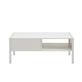 Garvee 40.16 Inch Coffee Table with Open Storage Shelf Hidden Compartment Solid Wooden Leg Support for Living, Dining Room, Kitchen Small Space White Wood 42.24 Rectangular
